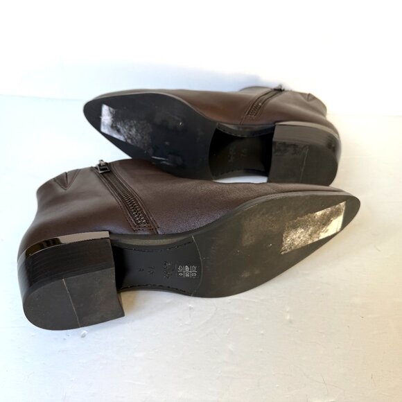 Coach Montana Leather Ankle Boots Block Heel Brown Womens Size 7.5 B - Picture 10 of 12